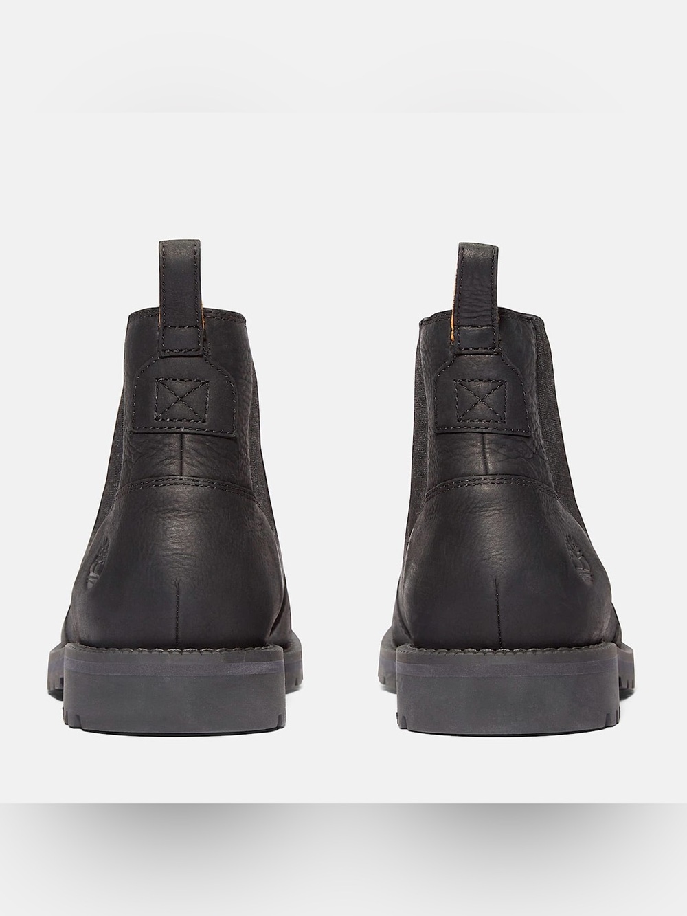 Timberland Men's Black Leather Chukka Boots with Orange Pull Tabs - Picture 3 of 9